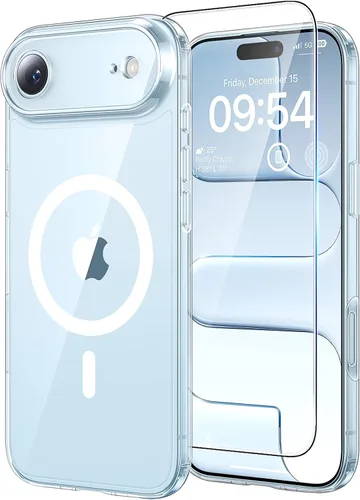 Miniatura 131 de TAURI Funda magnética 2 en 1 transparente para iPhone 14 Pro, compatible con Magsafe [no amarillenta] con protector de pantalla, protección de grado