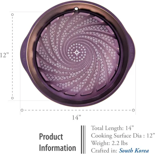 Miniatura 6 de TeChef sartén antiadherente para asar con cobertor de teflón antiadherente de primera calidad (libre de PFOA), coreana, con tecnología de diseños
