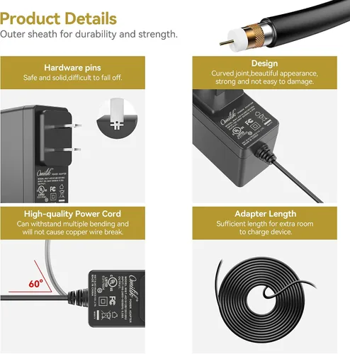 Miniatura 5 de Adaptador de 5 V CA/CC compatible con Yealink T29G T32G T33G T38G MP56 T48U T46U T48G T57W SIP-T54W Teléfono IP YLPS052000B1-US YLPS052000B-US