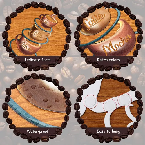 Miniatura 4 de 4 letreros de metal para taza de café para pared, cocina, decoración de pared, decoración de pared, cafetería, cafetería, tienda, hogar, cocina
