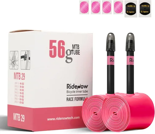 Miniatura 19 de RideNow - Paquete de 2 tubos interiores para bicicleta MTB de 24/ 26/27.5/29 pulgadas para 1.3-2.0/1.9-2.5, con válvula Presta de metal/TPU
