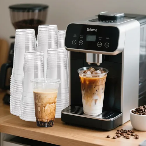 Miniatura 5 de 100 paquete de vasos de plástico transparente con tapas y sorbetes de 24 oz, libres de BPA y a prueba de fugas, vasos desechables compatibles
