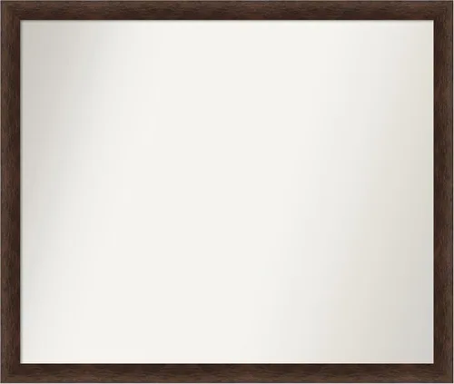 Miniatura 292 de Amanti Art Espejo de pared personalizado no biselado (24 x 27 pulgadas), marco estrecho de nogal chipre - varios tamaños personalizados - Espejo