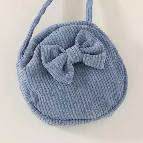 Miniatura 7 de Happy Town Ropa de otoño para niñas pequeñas, vestido de pana de manga larga con volantes con bolsa cruzada y diadema de 1 a 6 años