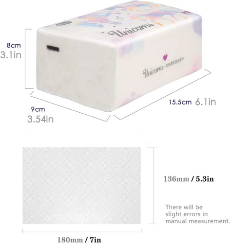 Miniatura 4 de Paquete de 6, tejido facial pequeño y suave, papel higiénico, servilleta desechable, funda de bolsa no caja, papel facial blanco, material fibra