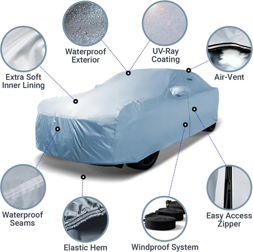 Miniatura 4 de iCarCover Funda Premium para Automóvil para Ford Mustang Coupe Convertible GT Mach 1 Saleen Fastback SOV 1979-2004, de Servicio Pesado, Impermeable