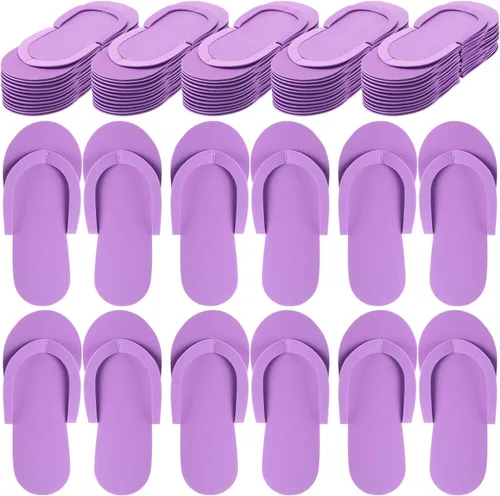 Miniatura 9 de JenPen 60 Pairs Disposable Pedicure Slippers Foam Spa Pedi Flip Flops Bulk Foldable Sandals Shoes for Guest Women Men Salon Spa Hotel Shower Foot