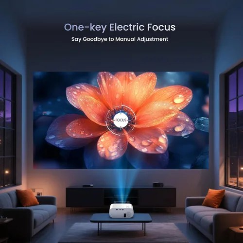 Miniatura 4 de HOMPOW Proyector, Nativo 1080P Full HD Bluetooth Proyector con Altavoz, 9500 Lúmenes Portátil para Exteriores Mini Proyector de Películas Compatible