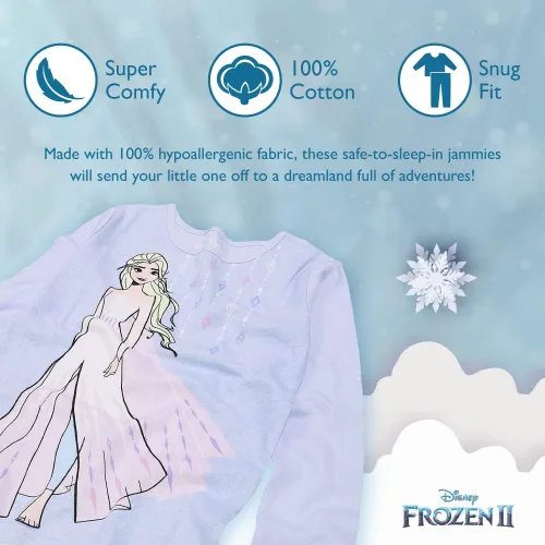Miniatura 3 de Disney Conjunto de pijama de algodón ajustada de 6 piezas para niñas Frozen Princesas Minnie Mouse