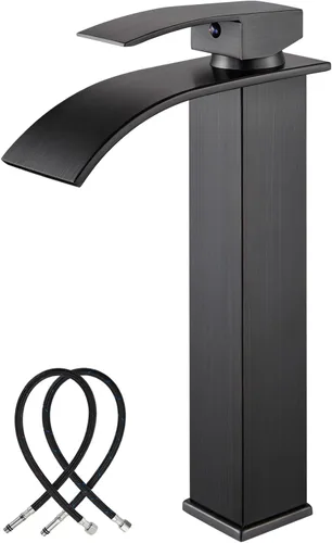 Miniatura 17 de Midanya Grifo de baño con boquilla de cascada de una sola manija, grifo de lavabo de baño de 1 agujero, moderno grifo de lavabo de lavabo de RV