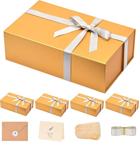 Miniatura 51 de LIFELUM Caja de regalo de 13.5 x 10 x 4 pulgadas, caja de regalo grande con tapas magnéticas, cajas de regalo negras para regalos de graduación