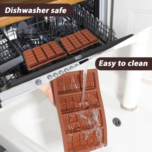 Miniatura 8 de Webake Molde de barra de chocolate profundo para relleno, molde de silicona para chocolate para rellenar chocolate, caramelos, cera derretida