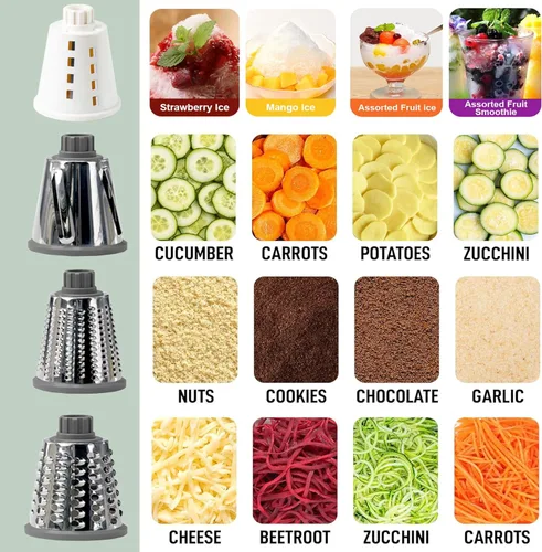 Miniatura 6 de KalraMay Rallador de Queso, Rallador de Queso Giratorio con Asa, Rallador de Queso Giratorio Multifuncional que Ralla sin Esfuerzo Queso, Verduras