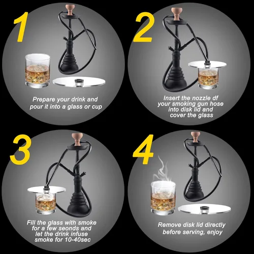 Miniatura 5 de 6 fundas para tazas de pistola de ahumar, tapas de infusor, fundas de bebidas de cóctel, accesorios para pistolas de fumar para copas de vino