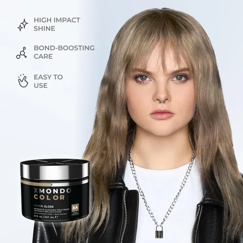 Miniatura 4 de XMONDO Máscara de Depósito de Color Rubio Ceniza y Tinte Semipermanente para el Cabello Super Brillo Infundido con Potenciadores de Enlaces
