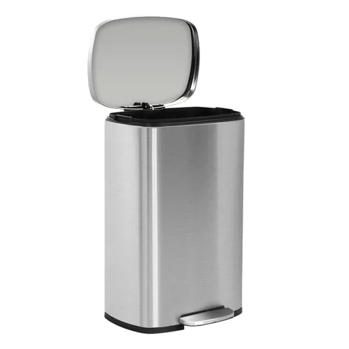 Cubo de Basura con Pedal de Acero Inoxidable de 13 Galones Cubo de Basura de Metal con Tapa Cubos de Basura Grandes para Cocina, Baño, Baño, Oficina