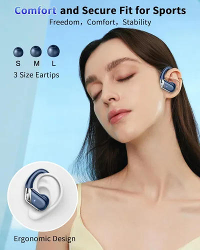 Miniatura 6 de Auriculares inalámbricos, Bluetooth 5.4 deportivos, sonido de graves profundos de 50 horas con 4 micrófonos ENC con cancelación de ruido, pantalla