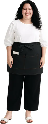 Miniatura 10 de King Mills Delantales unisex de cintura/media para servidor de bistró con bolsillos. Delantal talla grande XL XXL o cintura W40+, extra grande