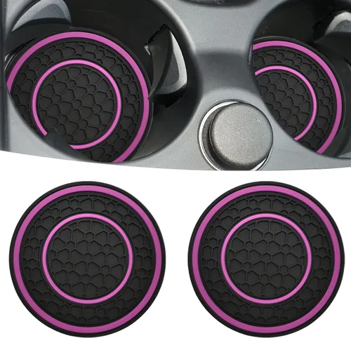 Miniatura 21 de Posavasos para automóvil, universales, impermeables, antideslizantes, portavasos a prueba de filtraciones, accesorios para el interior del Negro