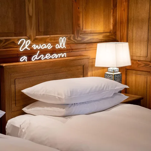 Miniatura 5 de ATOLS Letrero de neón con texto en inglés «It Was All a Dream» para decoración de pared, funciona con pilas o USB, con texto en inglés «It Was All a