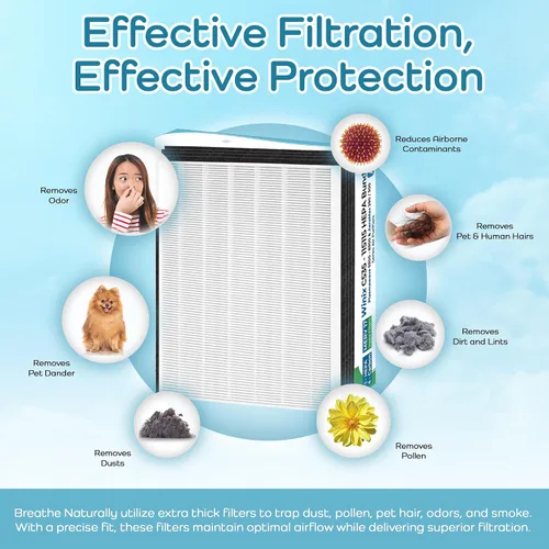 Miniatura 5 de Breathe Naturally Filtros de repuesto compatibles con purificadores de aire Winix C535, Plasmawave 5300, 6300 y Aeramax 300/290, filtros HEPA