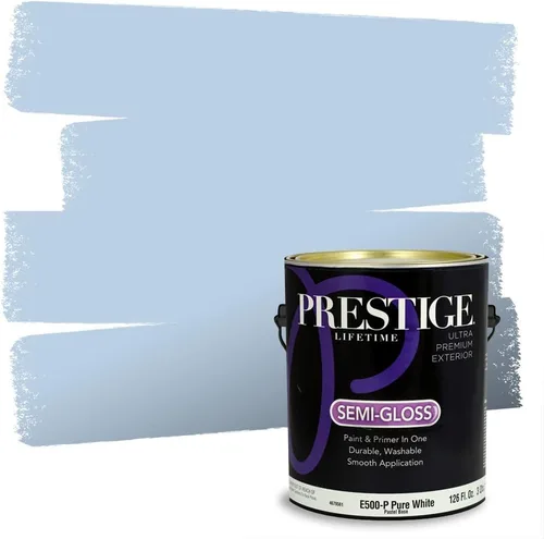 Miniatura 63 de Prestige Paints. - Base y pintura para exteriores en un solo galón, 1 galón. plano, comparable con Sherwin Williams Topsail. SW159-azul hechizante.