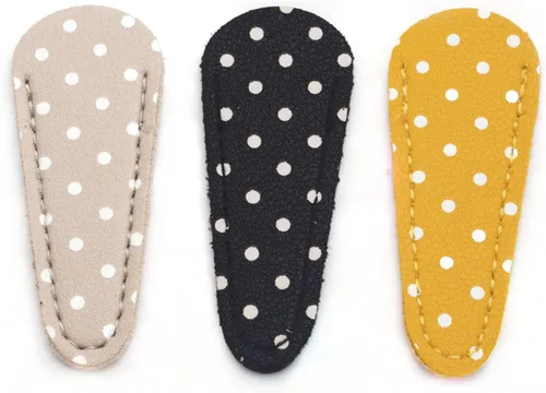 Tijeras de bordado, 8 piezas, funda de lunares, cubierta protectora, funda de cuero para protección de tijeras (3 unidades/varios colores)