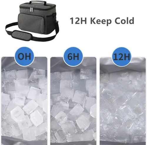 Miniatura 8 de Lonchera plegable, grande para 12 latas (10 litros), aislada, a prueba de fugas, enfriador de lados suaves para playa, picnic, senderismo, camping