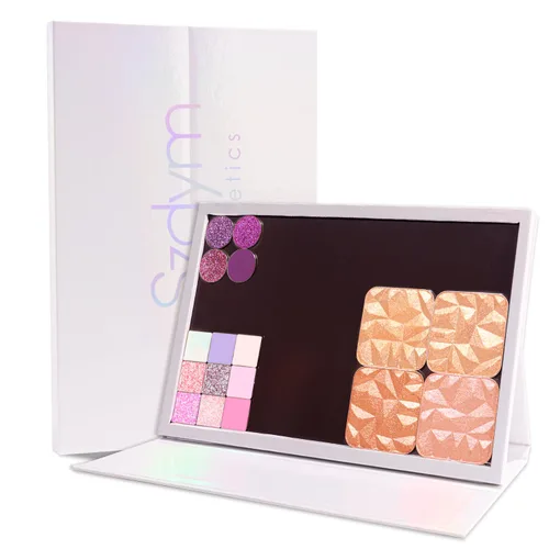 Miniatura 9 de Paleta de maquillaje magnética vacía grande con soporte plegable (capacidad para 60 sartenes estándar) – Estuche organizador profesional de sombra