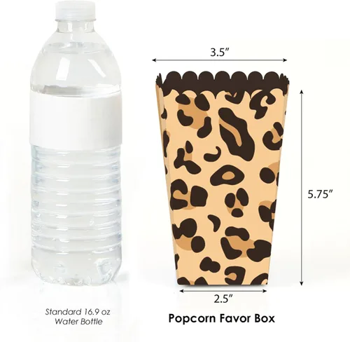 Miniatura 2 de Big Dot of Happiness Cajas de palomitas de maíz con estampado de leopardo - Juego de 12 unidades Impresión de leopardo
