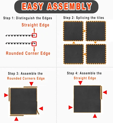 Miniatura 6 de Kangler Juego de 20 alfombrillas de gimnasio – Alfombrillas de suelo de espuma EVA tipo puzzle, baldosas de suelo de espuma entrelazada de alta