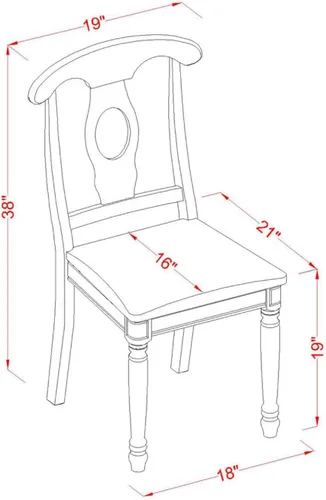 Miniatura 6 de East West Furniture DLKE3-BCH-LC - Juego de mesa de comedor moderno de 3 piezas que contiene una mesa redonda de madera con gotas y 2 sillas
