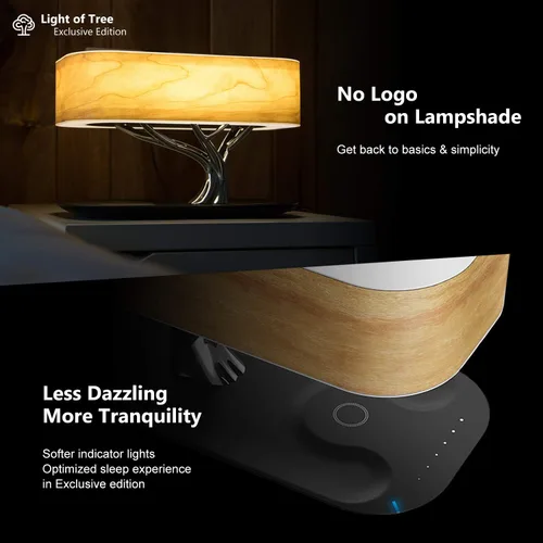 Miniatura 3 de Ampulla Lámpara de noche con altavoz Bluetooth y cargador inalámbrico, modo de sueño, regulable sin pasos, 20.00watts