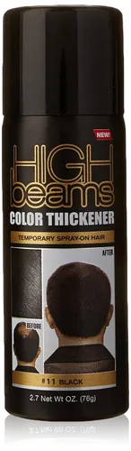 High Beams - Espesante de color negro, 2.7 onzas, corrector de fijación rápida de calidad de salón que elimina el cabello de color gris, cubre y
