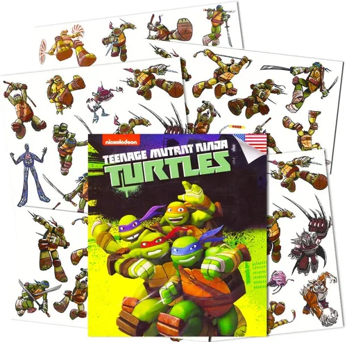 Tatuajes temporales de tortugas ninja mutantes adolescentes para niños (paquete de suministros para fiestas), 50 unidades (paquete de 1)