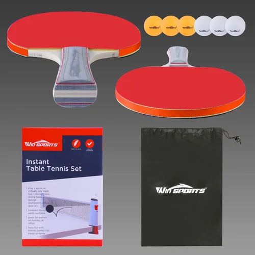 Miniatura 6 de WIn SPORTS Juego de palas de ping-pong, juego de raqueta profesional de tenis de mesa con 6 pelotas de ping pong, juego de 4 jugadores, juego