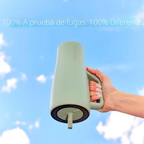 Miniatura 6 de BrüMate Era Vaso térmico con asa y pajilla, 40 onzas, 100% a prueba de fugas, con tapa, hecho de acero inoxidable, base apta para portavasos, moca