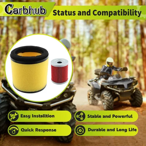 Miniatura 2 de Carbhub Kit de filtro de aceite de filtro de aire para Arctic Cat 250 2x4 4x4 Arctic Cat 300 2x4 4x4 Reemplazo para 0470-421, 0470-355
