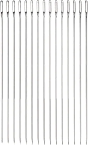 Miniatura 6 de HARFINGTON Agujas de rebordear 0.063 in de diámetro, agujas de coser rectas largas de acero inoxidable, agujas de coser de 4 pulgadas