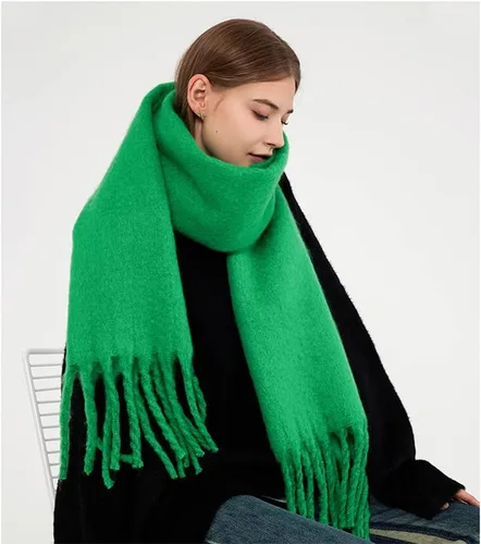Miniatura 100 de Bufanda grande y gruesa de gran tamaño, esponjosas, de lana grande, gruesa, cálida para invierno