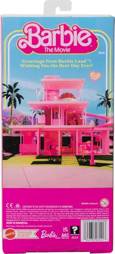 Miniatura 6 de Barbie The Movie Ken Doll con juego de playa a rayas rosa pastel y verde con tabla de surf y zapatillas blancas