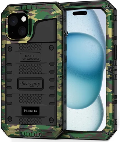 Miniatura 24 de Beasyjoy Funda de Metal para iPhone SE 2022/2020/8/7, Funda Impermeable Resistente con Protector de Pantalla, Protección de Cuerpo Completo Grado