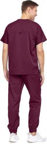 Miniatura 3 de Medichic Conjunto de pantalones deportivos elásticos con cuello en V para hombre con pantalones de siete bolsillos, disponible en más de 6