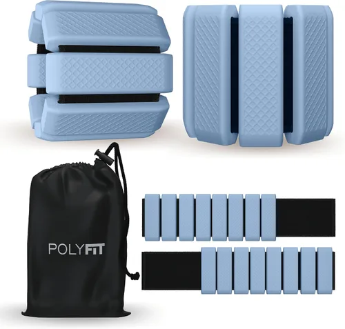 Miniatura 16 de Polyfit - Par de pesas para muñeca y tobillo - Pesas ajustables para tobillo para mujeres y hombres - Pulsera portátil para ejercicio, yoga, Gris