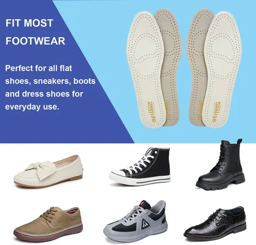 Miniatura 7 de Bellcon - Plantillas de cuero para hombres, inserciones de cuero fino para botas de hombre, almohadillas de zapatos de longitud completa con carbono