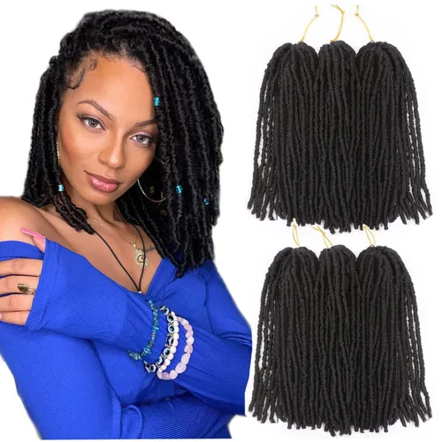 Miniatura 17 de WIGNEE Cabello de Ganchillo 120 Hebras Locs Sintéticos 8 Pulgadas Locs Suaves Pre-Trenzados 6 Paquetes Cabello de Ganchillo Pre-Anudado para Mujeres