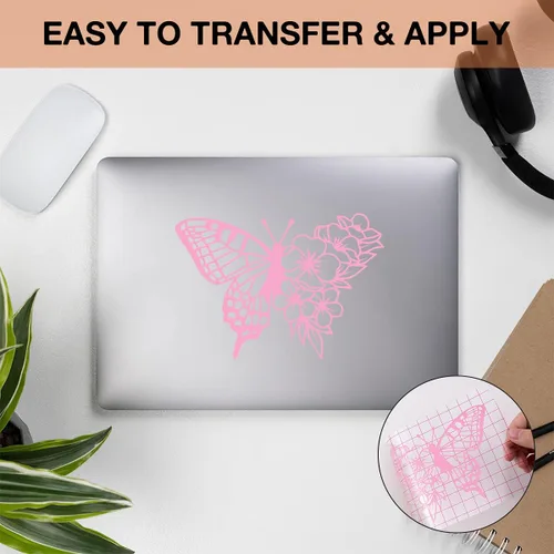 Miniatura 4 de Rollos de vinilo permanentes adhesivo para Cricut, rollo de vinilo blanco de 12.0 in x 35 ft para Cricut. Siluetas, letreros, álbumes de recortes