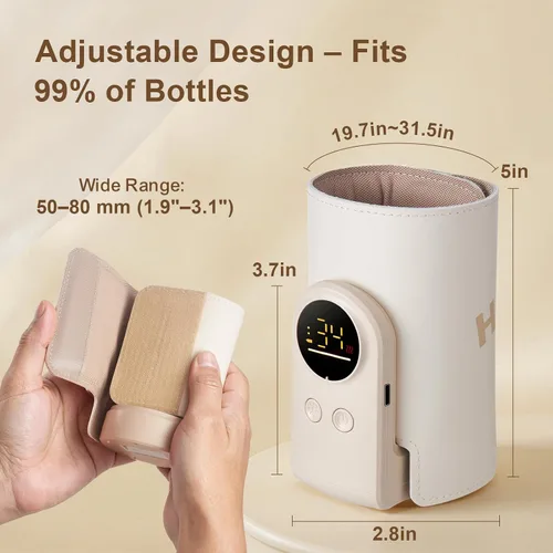 Miniatura 5 de Calentador de biberones portátil de 18 W para viajes, calentador de leche rápido y sin agua para leche materna y fórmula, calentador de biberones
