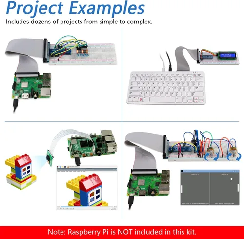 Miniatura 5 de Freenove Kit de inicio completo para Raspberry Pi 5 4 B 3 B+ 500 Zero 2 W, tutorial de 1170 páginas, código de procesamiento de arañazos Java Python