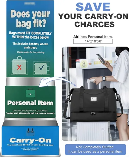 Miniatura 2 de Bolsa de viaje para mujer, bolsa deportiva para gimnasio, H-Negro